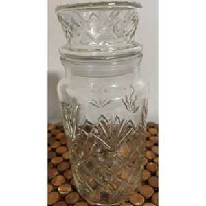 Vintage 1980's Planters Mr Peanut Glass Jar‎ With Lid